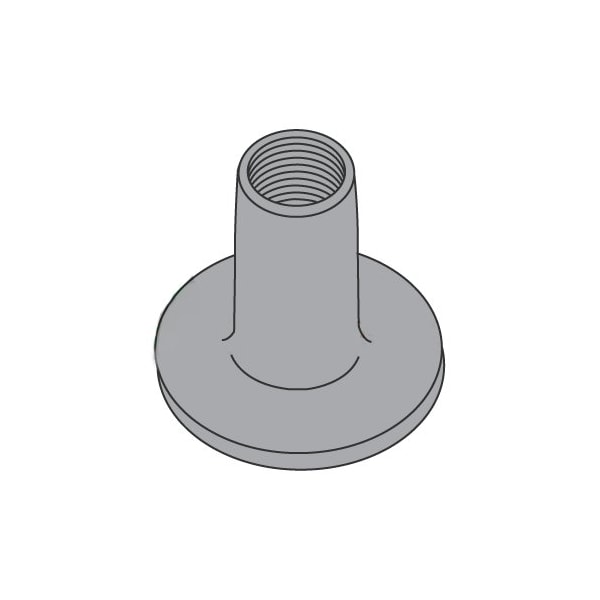 Newport Fasteners Round Weld Nut, #6-32, Steel, 9/16 in Wd, 9/16 in Lg, 1/4 in Ht, 1000 PK 680718 - main